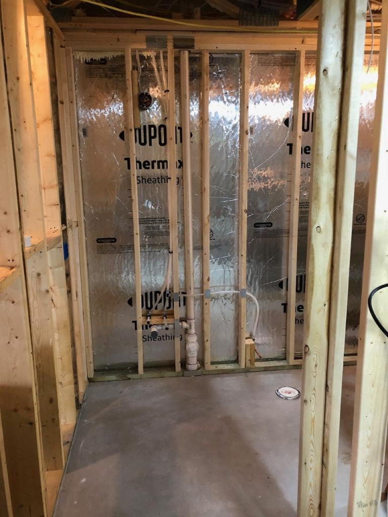 Bathroom plumbing rough in
