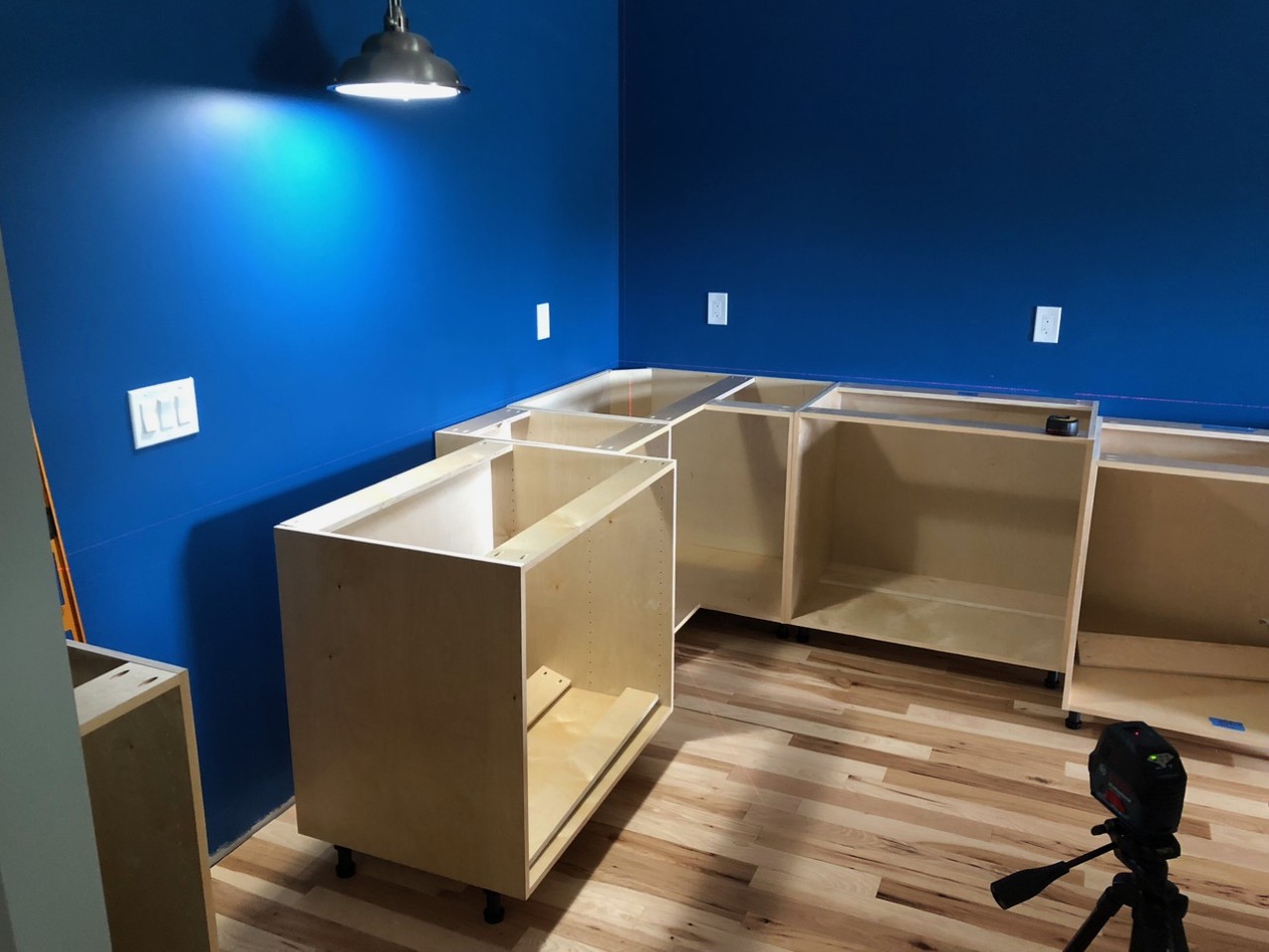 Short wall of kitchen cabinets