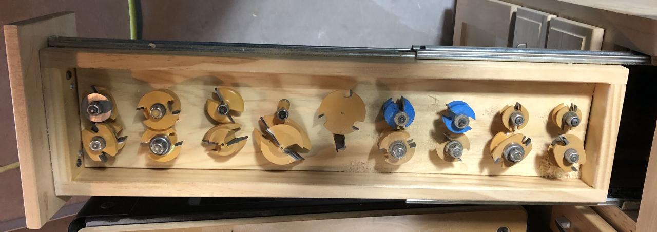 Router Bit Storage in Drawer