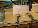 Drilling the dowel holes.