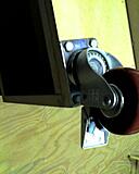 Casters were lagscrewed to a double thickness of MDF.
