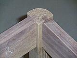 dovetail joint connecting legs to stretchers