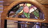 closeup of stained glass