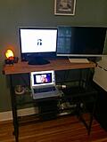 In use as a monitor stand for computer workstation