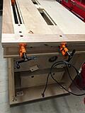 Here you can see the clamping system - two pipe clamps "sandwiched" in the top structure.