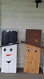Reversible scarecrow/ snowman